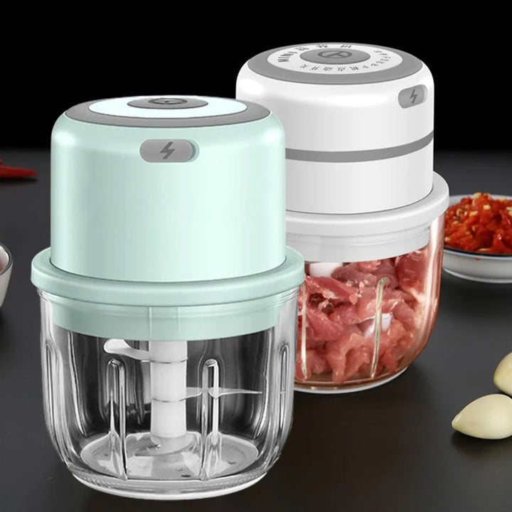 Portable Electric Mini Garlic Cutter Masher Vegetable Fruit Meat Food Chopper Grinder FREE SHIPPING ALL OVER KSA