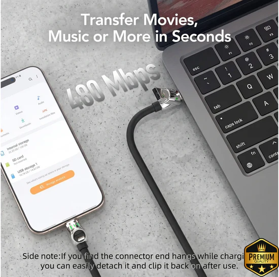 4-in-1 USB Fast Charging Cable - 240W [FREE SHIPPING ALL OVER KSA]