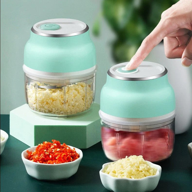 Portable Electric Mini Garlic Cutter Masher Vegetable Fruit Meat Food Chopper Grinder FREE SHIPPING ALL OVER KSA